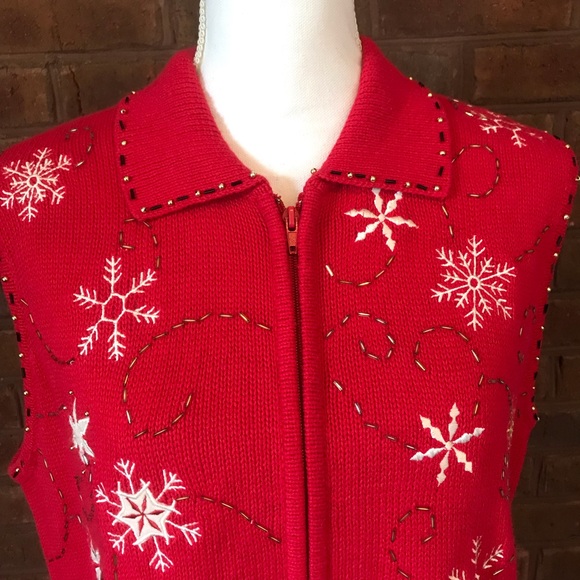 Christmas Vest Designers Originals Joy Snowflake - Picture 2 of 8